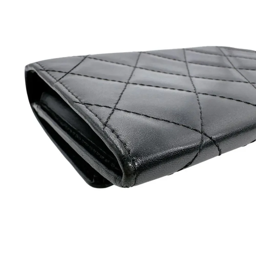 CHANEL black leather
